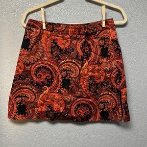 Bette & Court EUC Pull-On Athletic Tennis Skorts Skirt Shorts Wmn Sz 8 Paisley